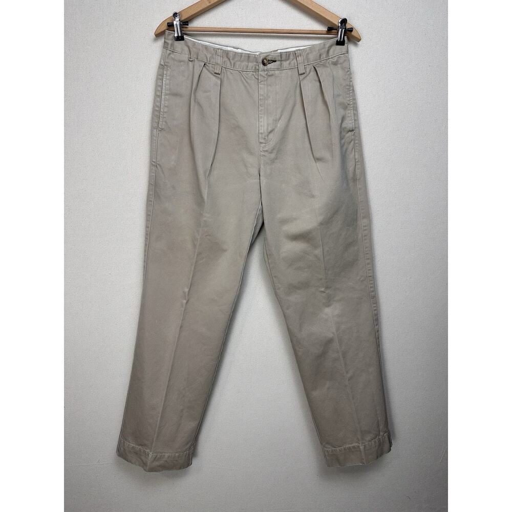 Orvis Pants‎ Mens 32x31 Beige Khaki Chino Pleated Casual Straight Leg Preppy